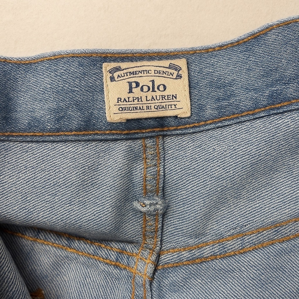 Polo Ralph Lauren Denim Mini Skirt | Raw Hem Belted Jean Skirt | Size 29 - Picture 6 of 6